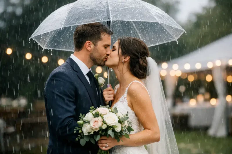 14 Rainy Wedding Photo Ideas That Feel Romantic